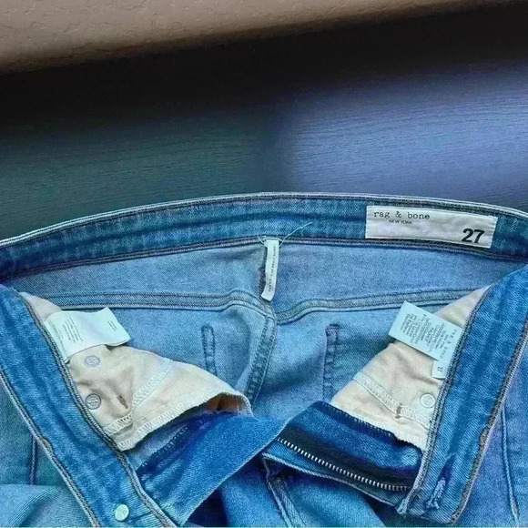 rag & bone Women's Skinny Jeans - Light Blue - Picture 9 of 11